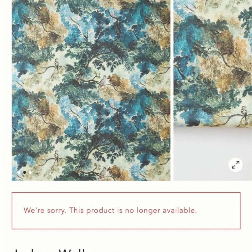 Anthropologie Judarn Wallpaper: Teal, Blue, Green and Gold Scenic Wallpaper
